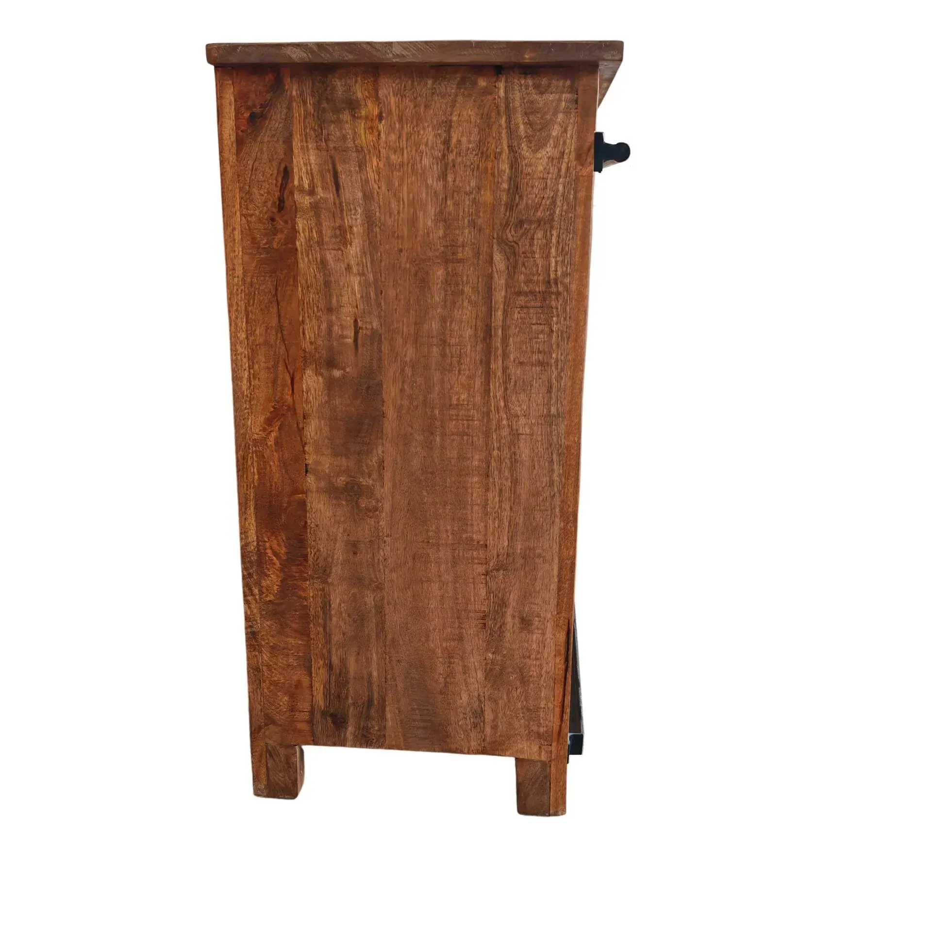 DRESSOIR BAS DUBLIN MANGUIER ET METAL 1 PORTE 4 TIROIRS 116 X 40.5 X 85.5 CM – Image 5