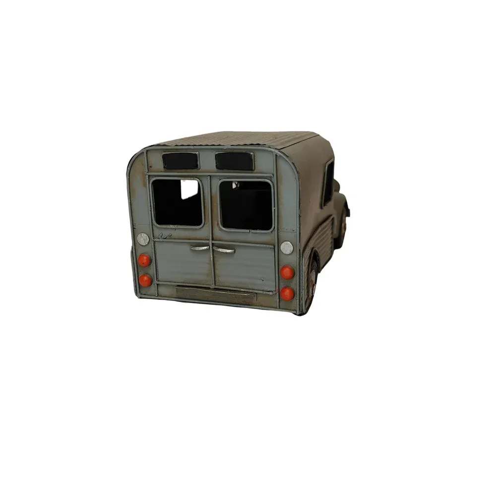 VOITURE DECORATIVE 2CV FOURGONNETTE GRISE METAL 28 X 12.5 X 11.5 CM – Image 3