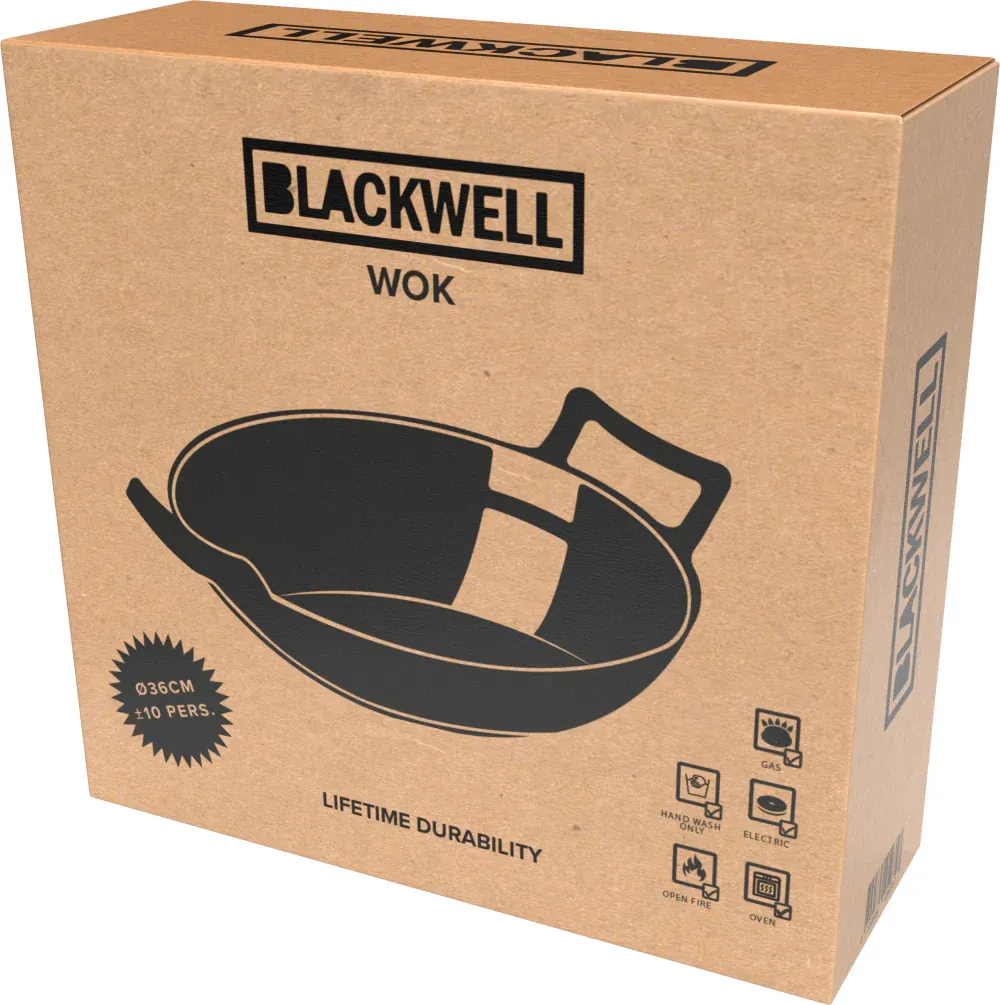 Wok Blackwell en fonte - Wadjan - ø 36 cm / 6,5 litres - sans revêtement antiadhésif – Image 9