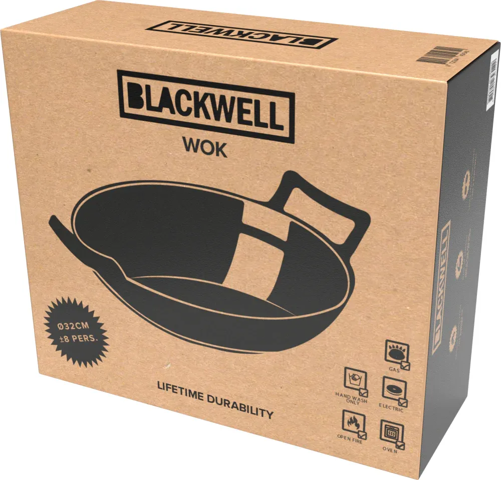 Wok Blackwell en fonte - Wadjan - ø 32 cm / 3,3 litres - sans revêtement antiadhésif – Image 9