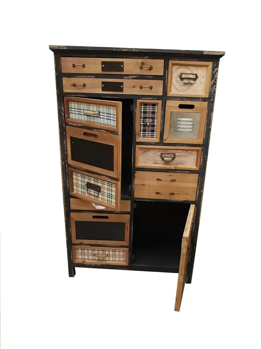 ARMOIRE DECO 10 TIROIRS 2 PORTES DIMENSIONS 126 X 77 X 32 CM – Image 2